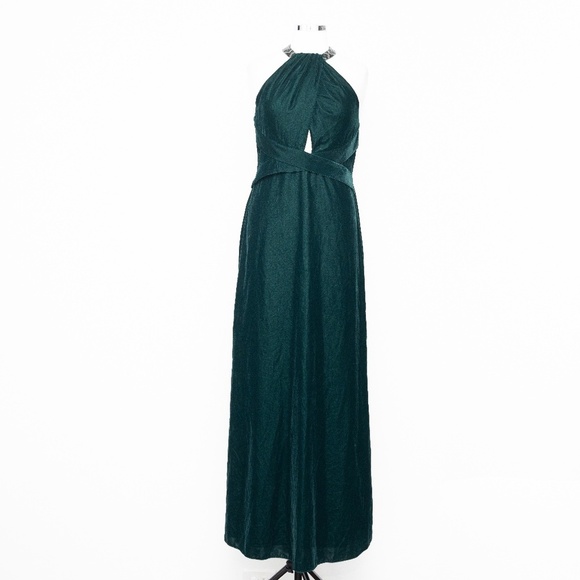 Lauren Ralph Lauren. Women's Velvet Beaded Halter Gown. - Picture 2 of 13